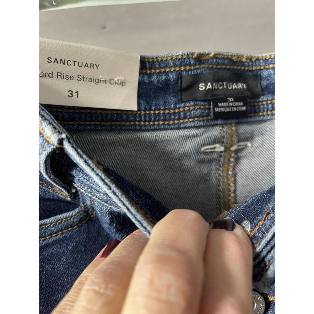 NWT Sanctuary Luna  Cuffed/Uncuffed Relax Straight Blue Denim Sz 31 MSRP $139 - Picture 3 of 5